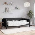 vidaXL Sofa z materacem do spania, czarna, 100x200 cm, tkanina