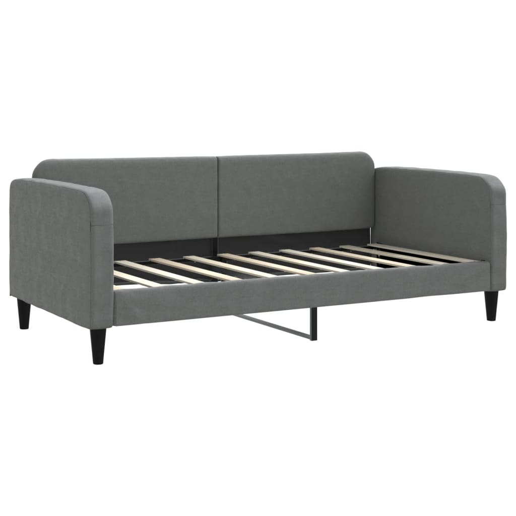 vidaXL Sofa z materacem, ciemnoszara, 90x190 cm, tkanina
