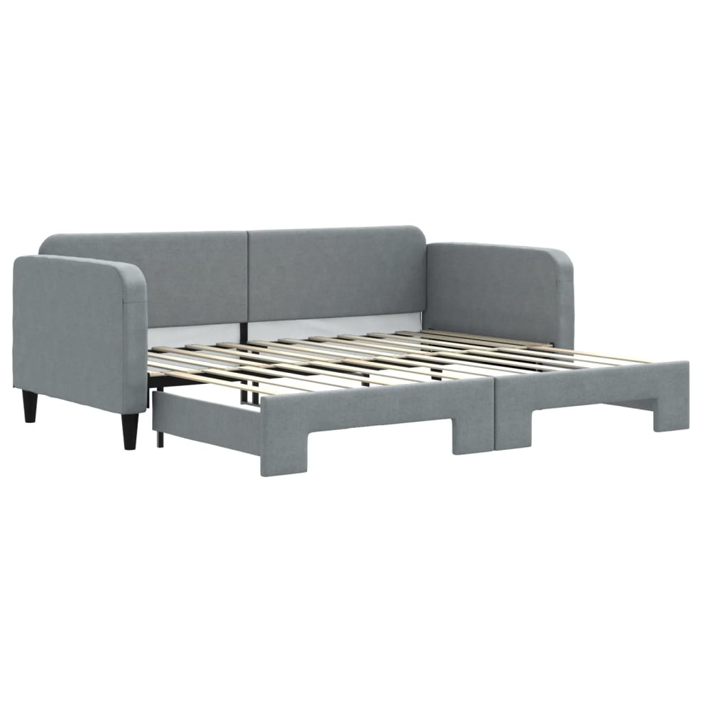 vidaXL Sofa rozsuwana, jasnoszara, 90x200 cm, tkanina