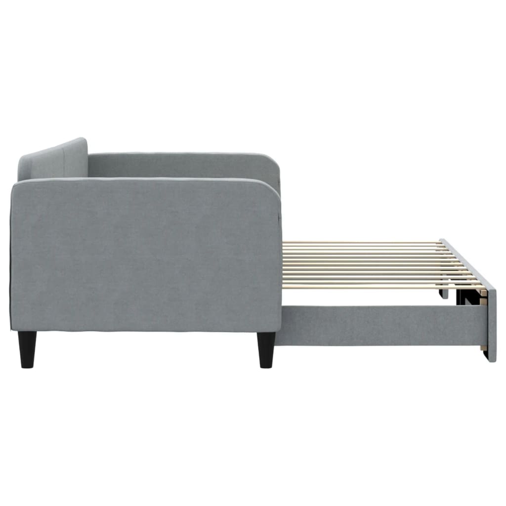 vidaXL Sofa rozsuwana, jasnoszara, 90x200 cm, tkanina