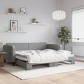 vidaXL Sofa rozsuwana, jasnoszara, 90x200 cm, tkanina