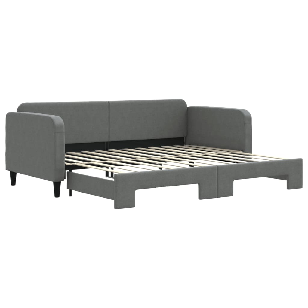vidaXL Sofa rozsuwana, ciemnoszara, 90x200 cm, tkanina