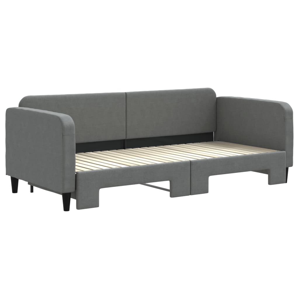 vidaXL Sofa rozsuwana, ciemnoszara, 90x200 cm, tkanina