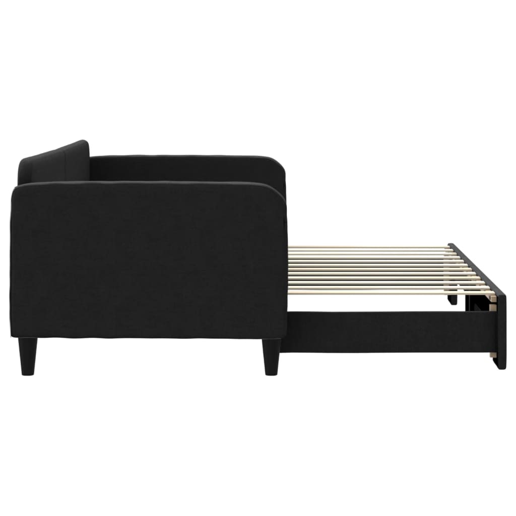 vidaXL Sofa rozsuwana, czarna, 90x200 cm, tkanina