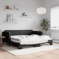 vidaXL Sofa rozsuwana, czarna, 90x200 cm, tkanina