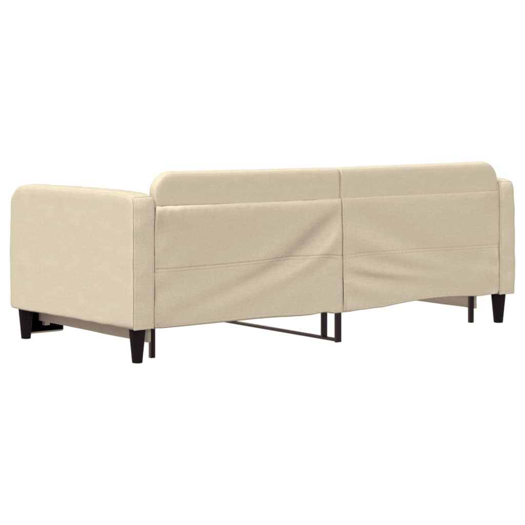 vidaXL Sofa rozsuwana, kremowa, 90x200 cm, tkanina