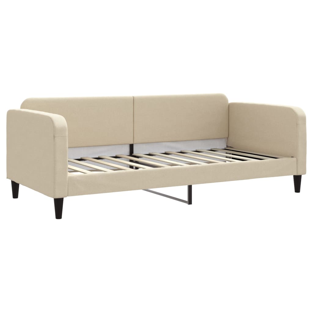 vidaXL Sofa rozsuwana, kremowa, 90x200 cm, tkanina