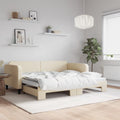 vidaXL Sofa rozsuwana, kremowa, 90x200 cm, tkanina