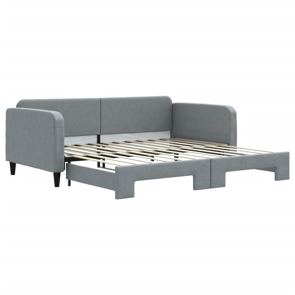 vidaXL Sofa rozsuwana, jasnoszara, 100x200 cm, tkanina