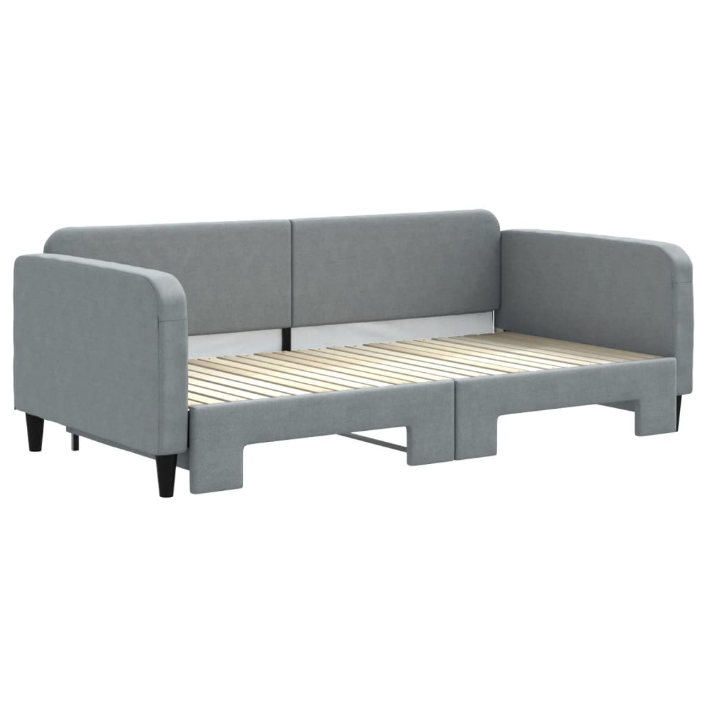 vidaXL Sofa rozsuwana, jasnoszara, 100x200 cm, tkanina