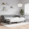 vidaXL Sofa rozsuwana, jasnoszara, 100x200 cm, tkanina