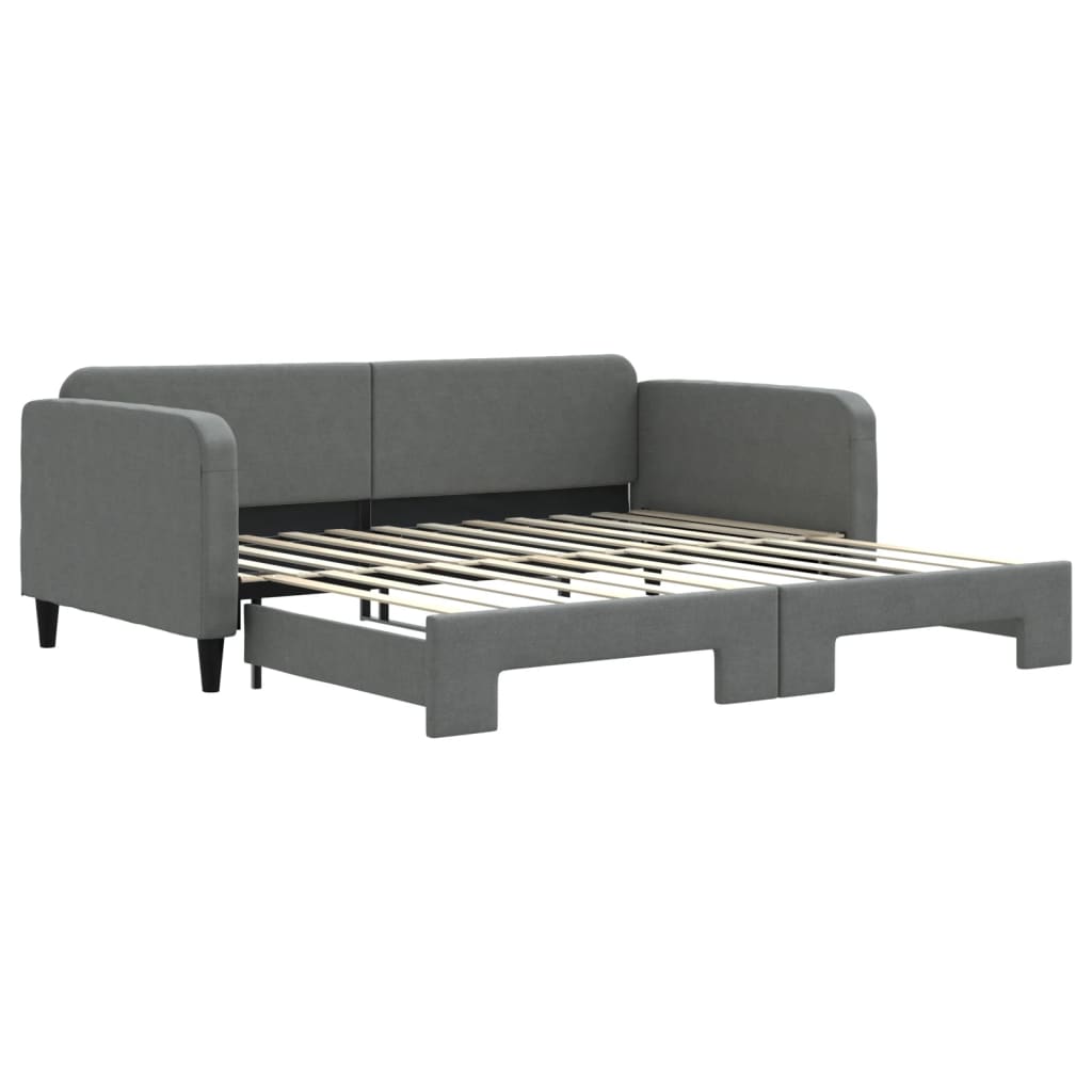 vidaXL Sofa rozsuwana, ciemnoszara, 100x200 cm, tkanina