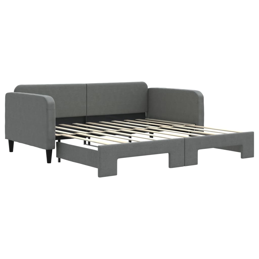 vidaXL Sofa rozsuwana, ciemnoszara, 90x190 cm, tkanina