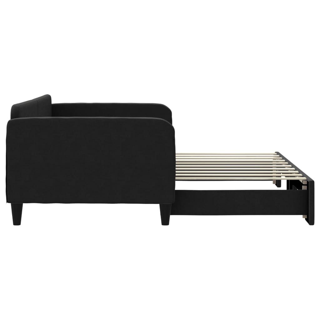 vidaXL Sofa rozsuwana, czarna, 90x190 cm, tkanina