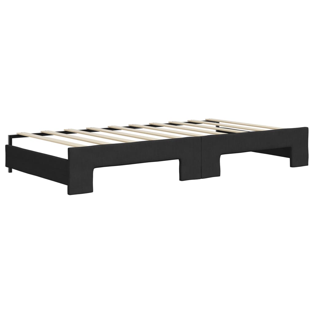 vidaXL Sofa rozsuwana, czarna, 90x190 cm, tkanina