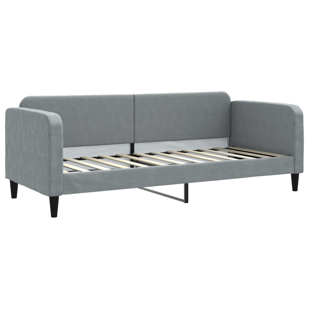 vidaXL Sofa rozsuwana z materacami, jasnoszara, 80x200 cm, tkanina