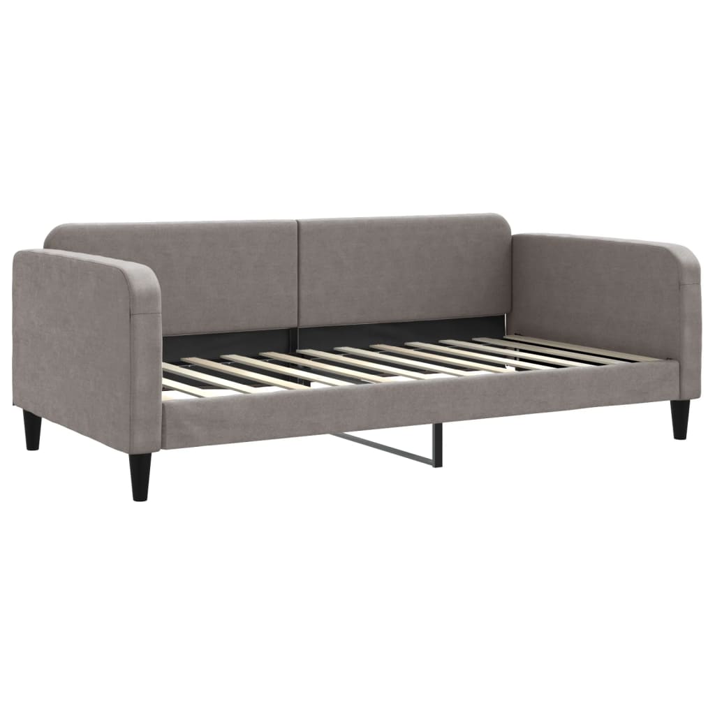 vidaXL Sofa rozsuwana z materacami, kolor taupe, 100x200 cm, tkanina