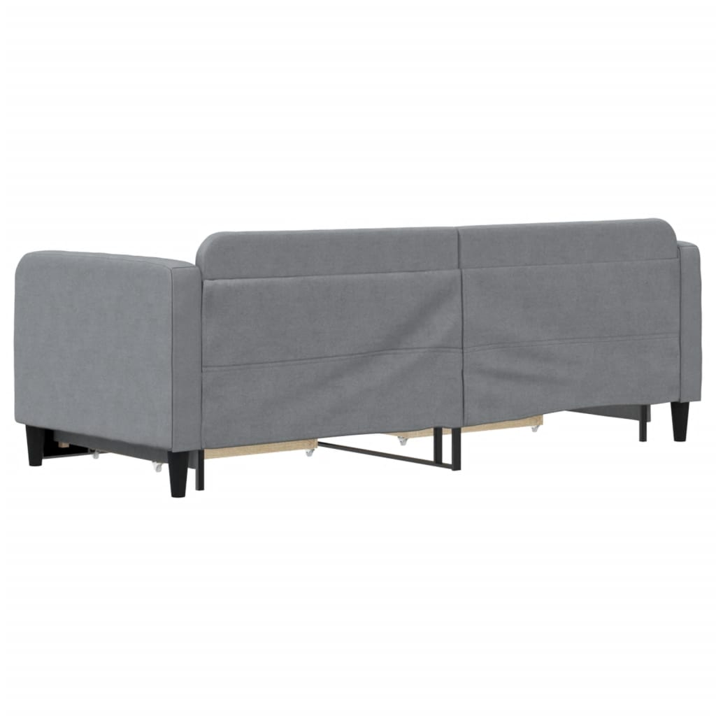 vidaXL Sofa rozsuwana z szufladami, jasnoszara, 80x200 cm, tkanina