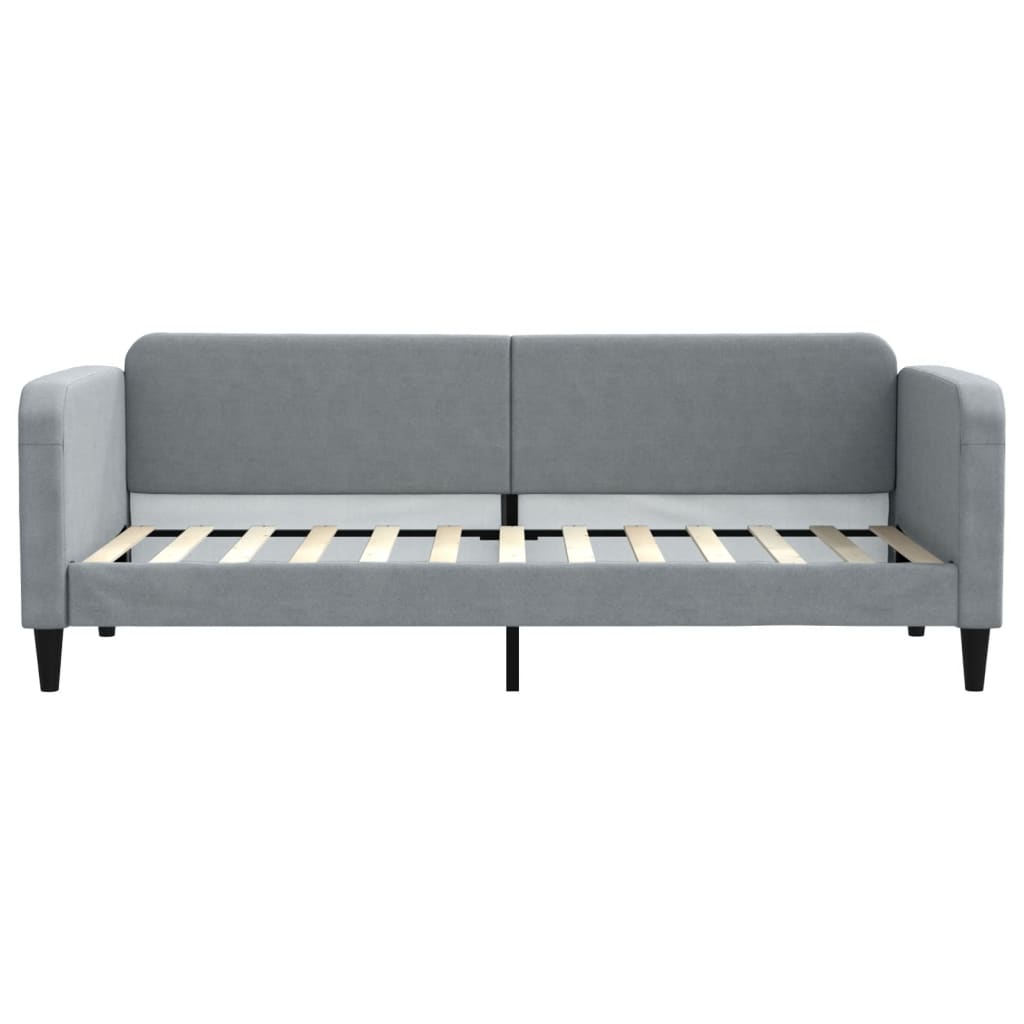 vidaXL Sofa rozsuwana z szufladami, jasnoszara, 80x200 cm, tkanina