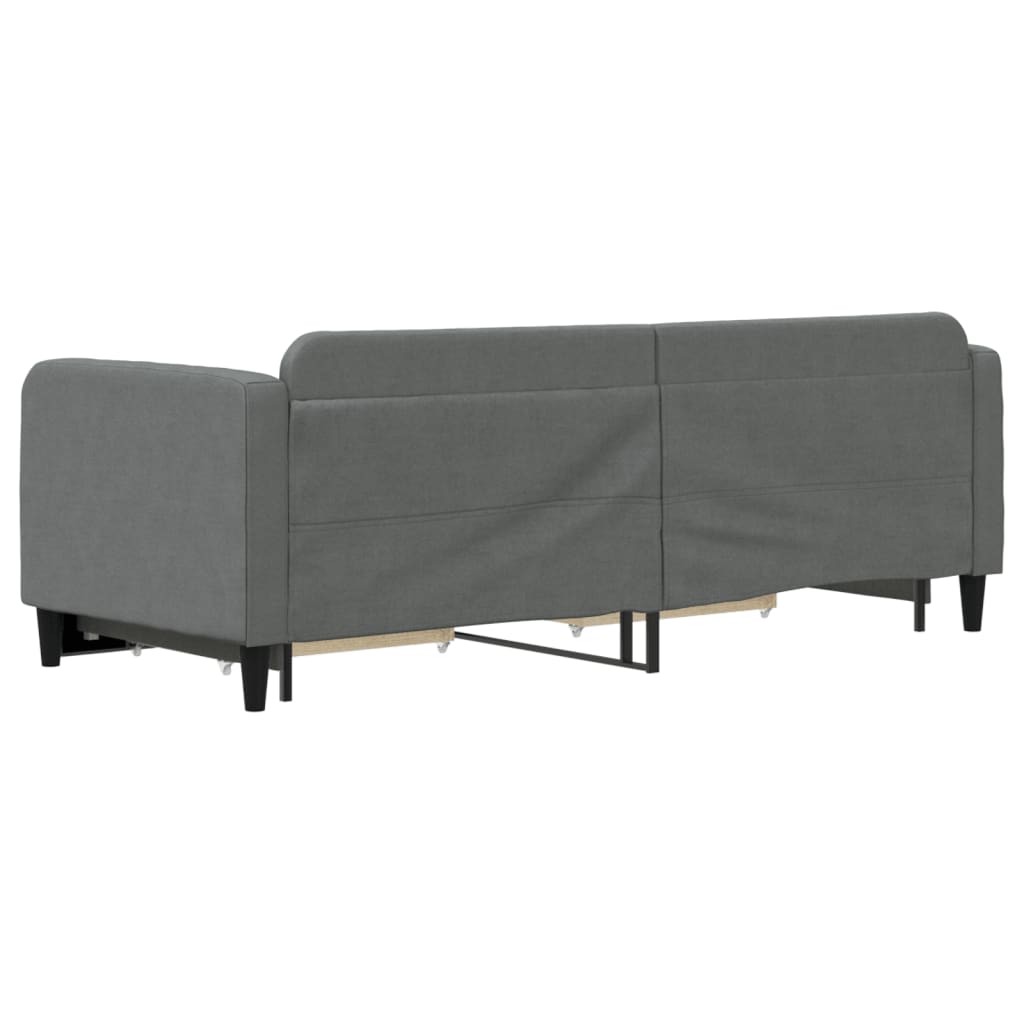 vidaXL Sofa rozsuwana z szufladami, ciemnoszara, 80x200 cm, tkanina