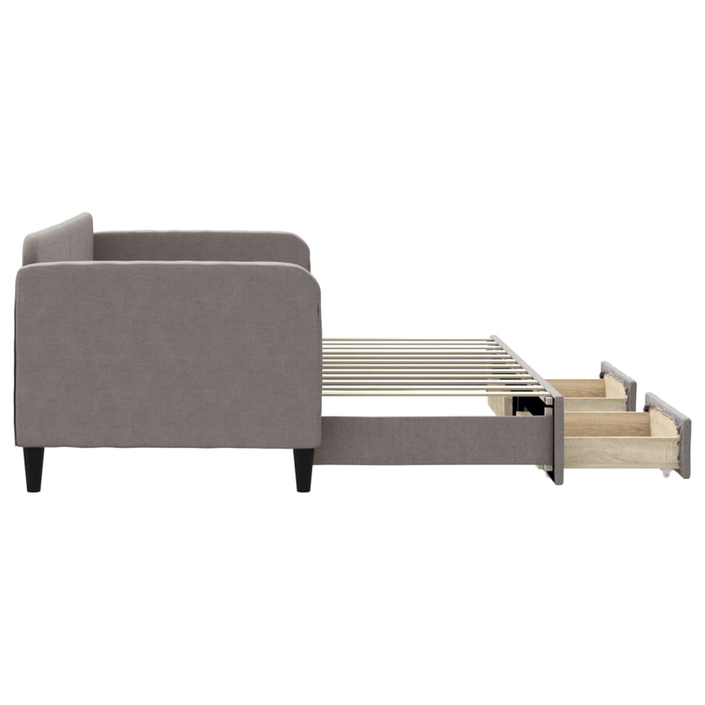 vidaXL Sofa rozsuwana z szufladami, taupe, 80x200 cm, tkanina