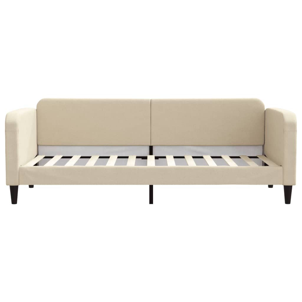 vidaXL Sofa rozsuwana z szufladami, kremowa, 80x200 cm, tkanina