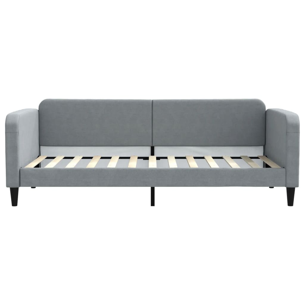 vidaXL Sofa rozsuwana z szufladami, jasnoszara, 90x200 cm, tkanina