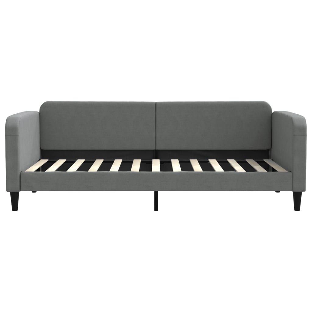 vidaXL Sofa rozsuwana z szufladami, ciemnoszara, 90x200 cm, tkanina