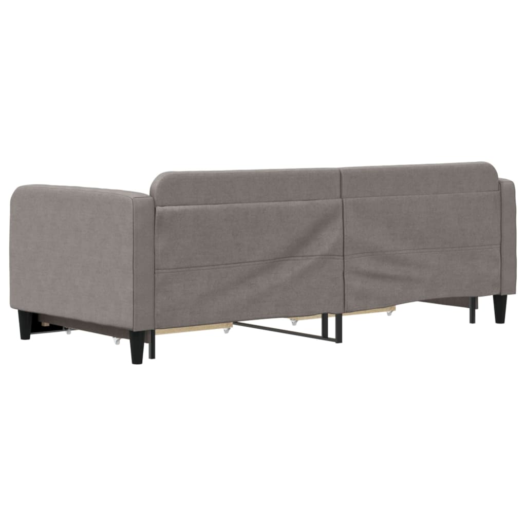 vidaXL Sofa rozsuwana z szufladami, taupe, 90x200 cm, tkanina
