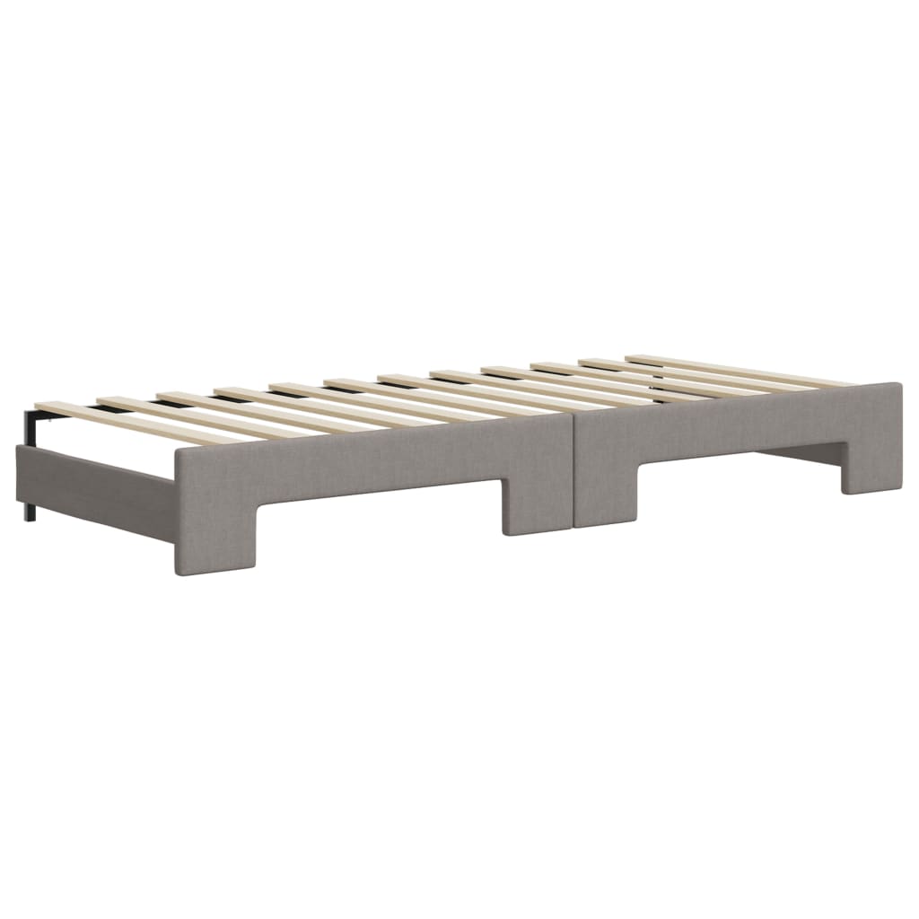 vidaXL Sofa rozsuwana z szufladami, taupe, 90x200 cm, tkanina