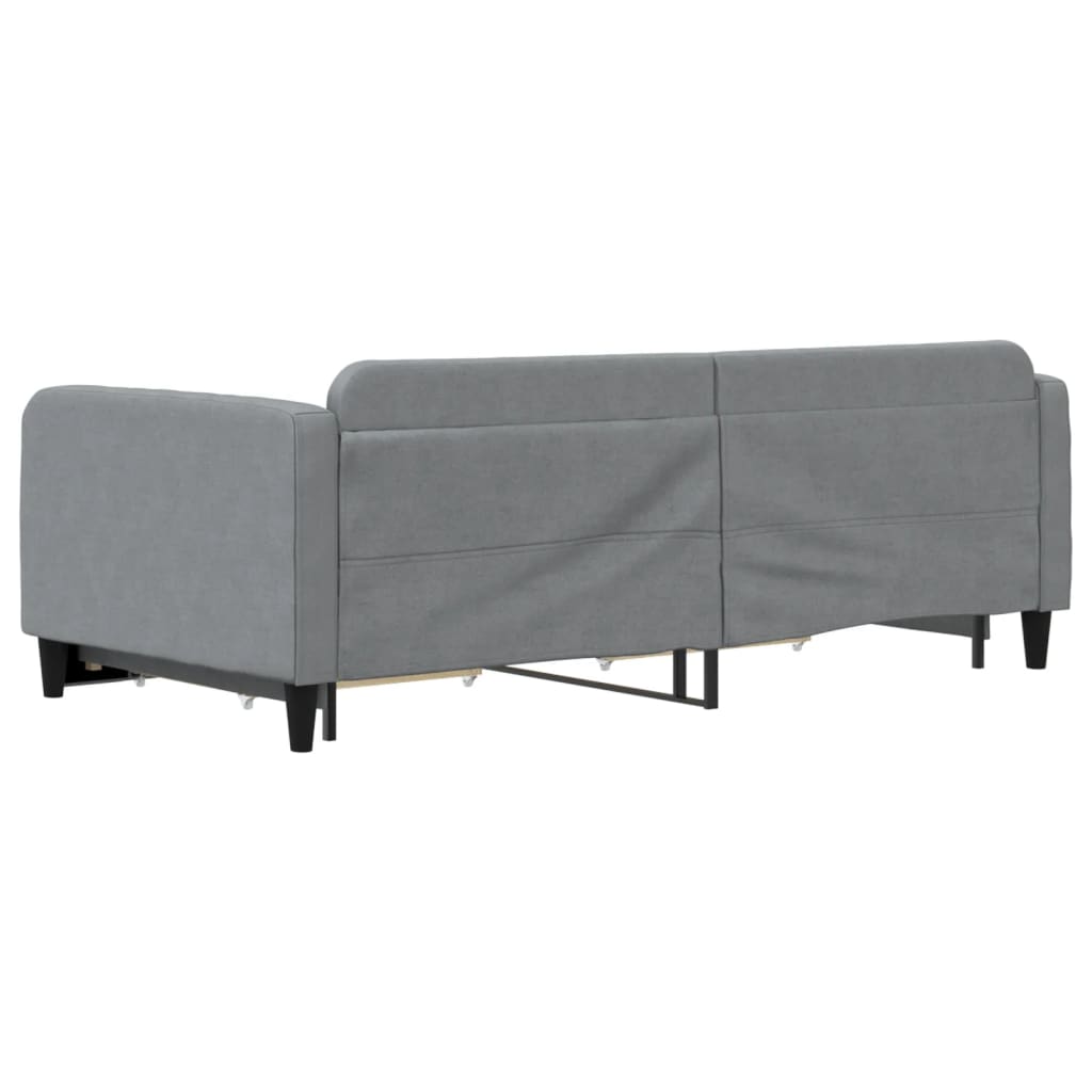 vidaXL Sofa rozsuwana z szufladami, jasnoszara, 100x200 cm, tkanina