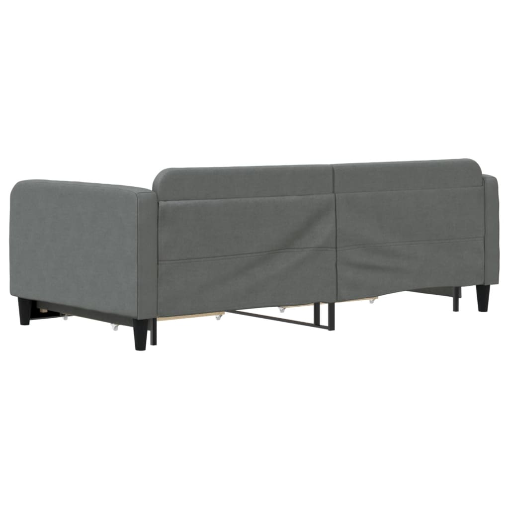 vidaXL Sofa rozsuwana z szufladami, ciemnoszara, 100x200 cm, tkanina