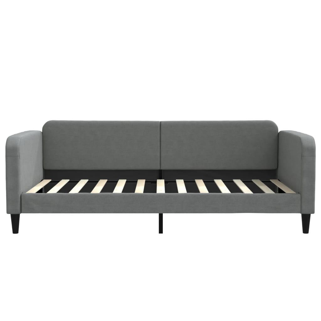 vidaXL Sofa rozsuwana z szufladami, ciemnoszara, 100x200 cm, tkanina