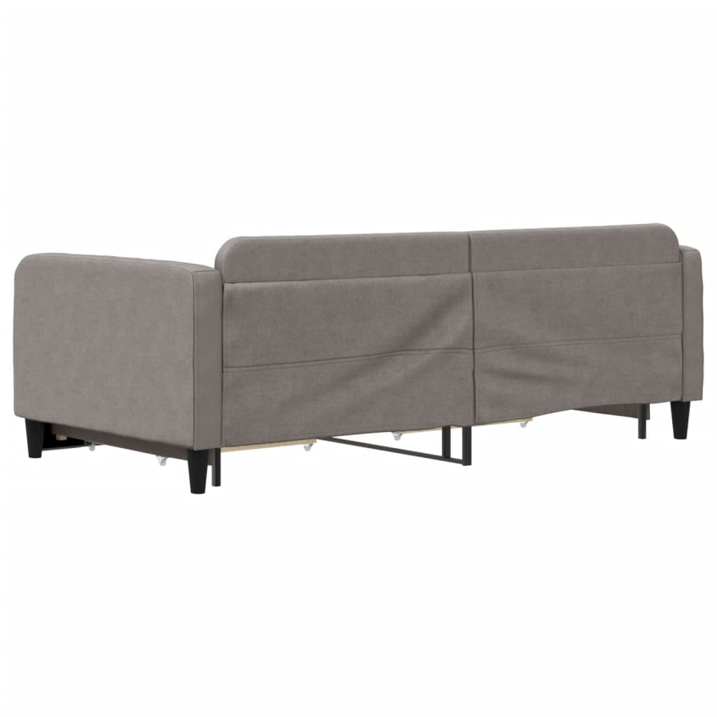 vidaXL Sofa rozsuwana z szufladami, taupe, 100x200 cm, tkanina