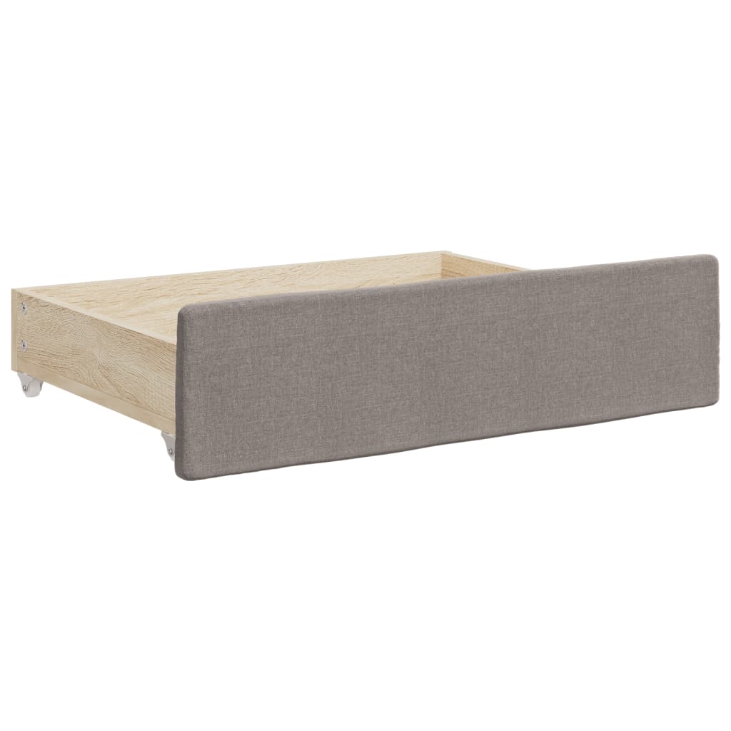 vidaXL Sofa rozsuwana z szufladami, taupe, 100x200 cm, tkanina
