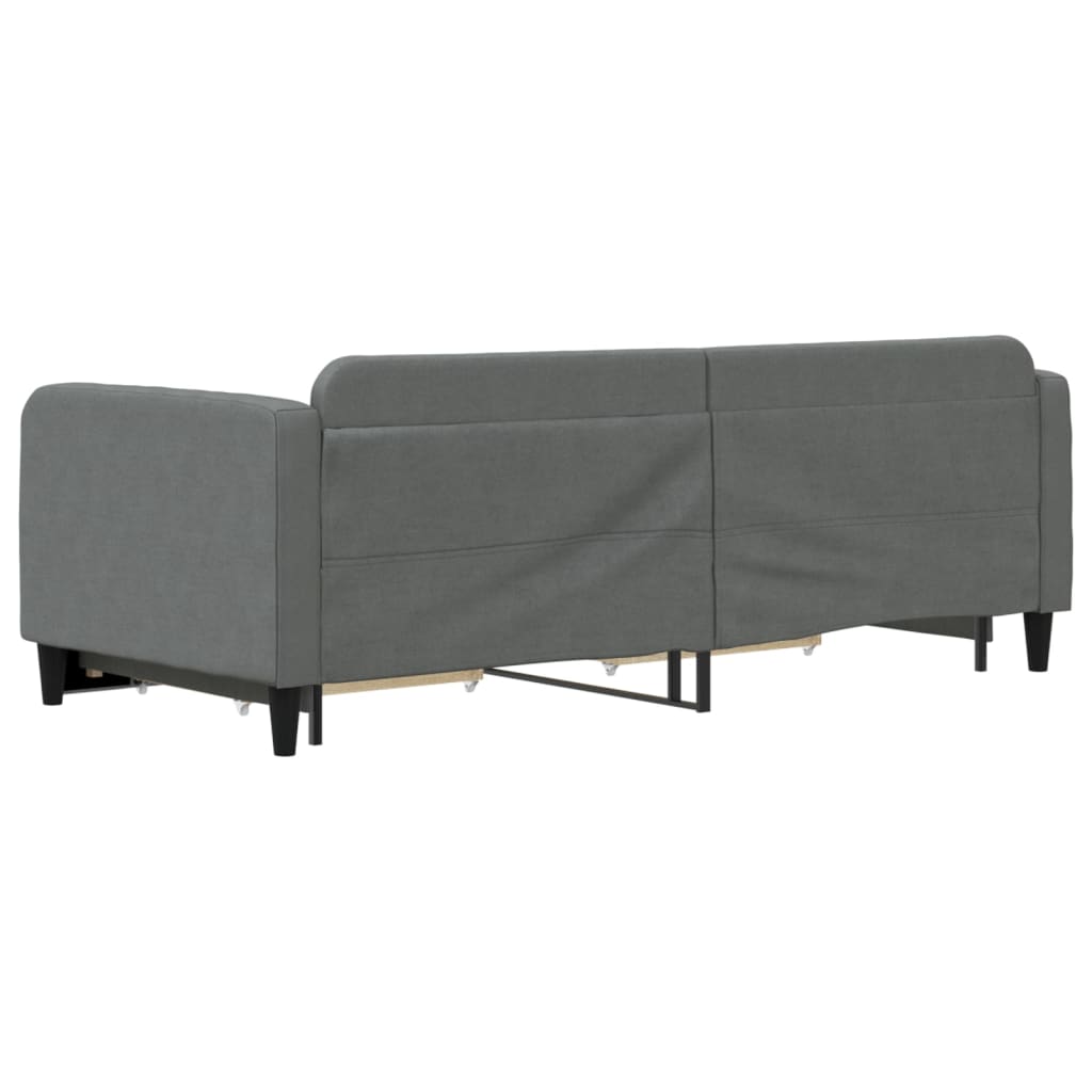 vidaXL Sofa rozsuwana z szufladami, ciemnoszara, 90x190 cm, tkanina