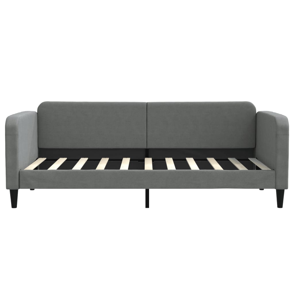 vidaXL Sofa rozsuwana z szufladami, ciemnoszara, 90x190 cm, tkanina