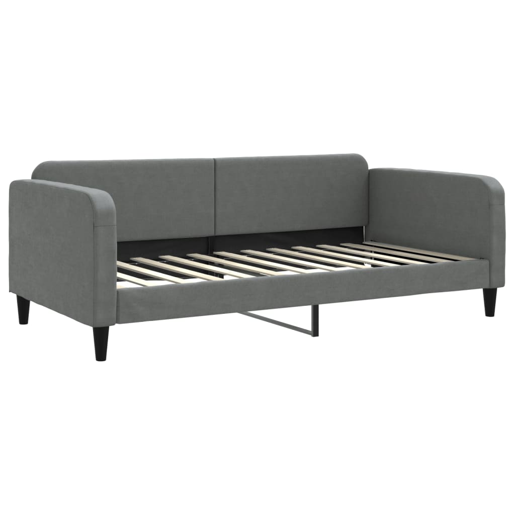 vidaXL Sofa rozsuwana z szufladami, ciemnoszara, 100x200 cm, tkanina