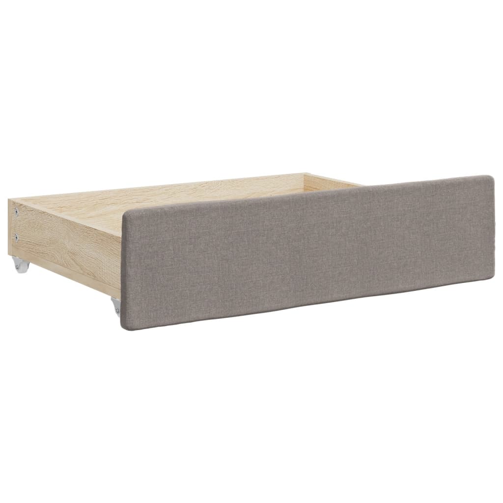 vidaXL Sofa rozsuwana z szufladami, taupe, 100x200 cm, tkanina