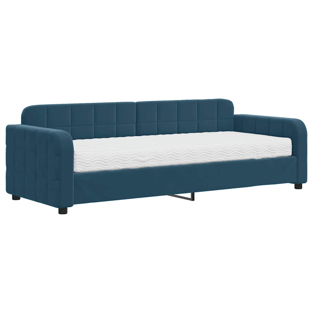vidaXL Sofa z materacem do spania, niebieska, 80x200 cm, aksamit
