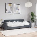 vidaXL Sofa z materacem do spania, ciemnoszara, 80x200 cm, aksamit
