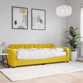 vidaXL Sofa z materacem do spania, żółta, 80x200 cm, aksamit