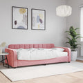 vidaXL Sofa z materacem do spania, różowa, 90x200 cm, aksamit