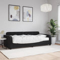 vidaXL Sofa z materacem do spania, czarna, 90x200 cm, aksamit