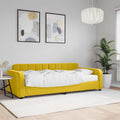vidaXL Sofa z materacem do spania, żółta, 90x200 cm, aksamit
