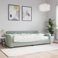vidaXL Sofa z materacem do spania, jasnoszara, 100x200 cm, aksamit