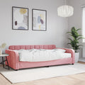 vidaXL Sofa z materacem do spania, różowa, 100x200 cm, aksamit