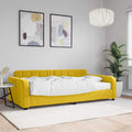 vidaXL Sofa z materacem do spania, żółta, 100x200 cm, aksamit
