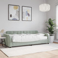 vidaXL Sofa z materacem do spania, jasnoszara, 90x190 cm, aksamit