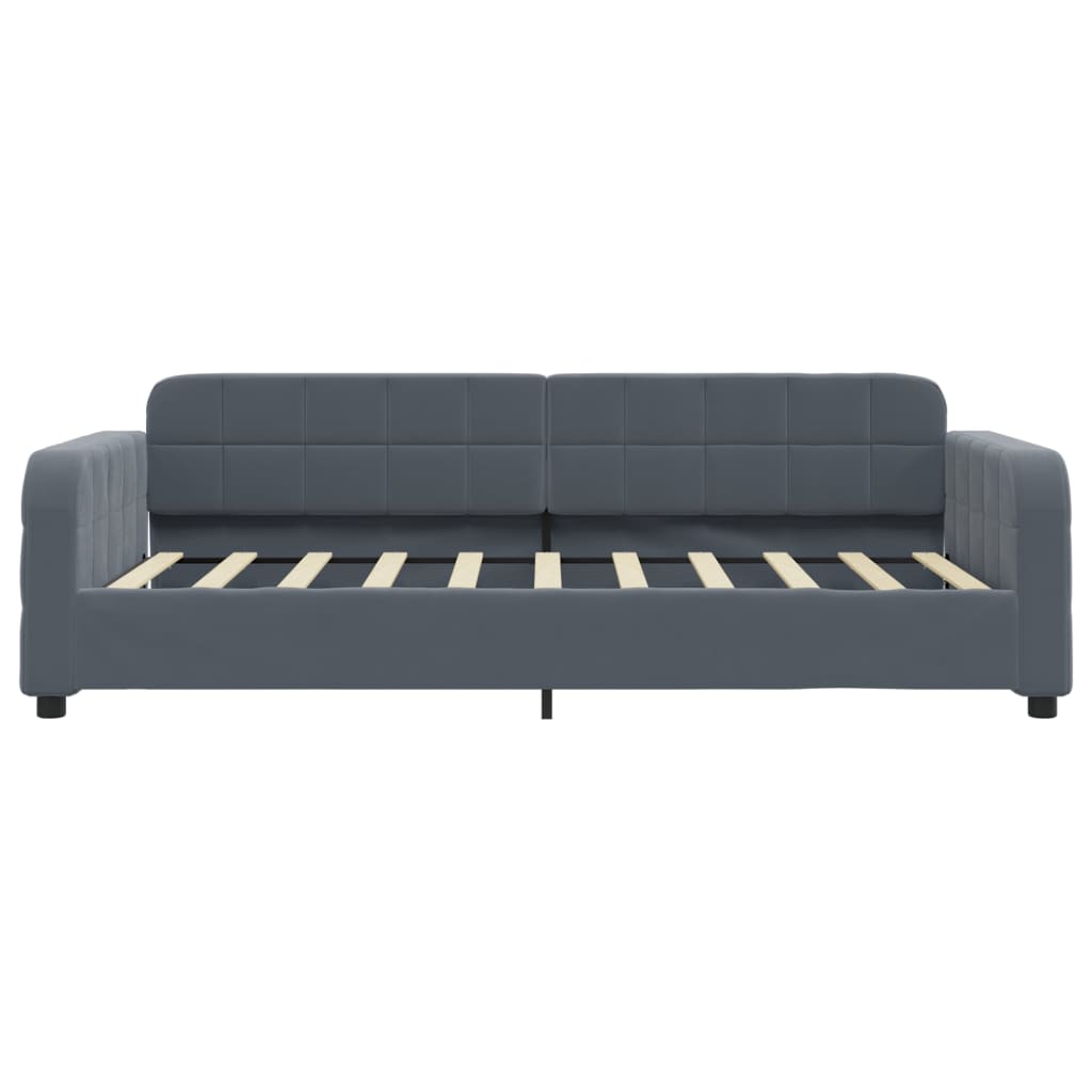 vidaXL Sofa z materacem do spania, ciemnoszara, 90x190 cm, aksamit